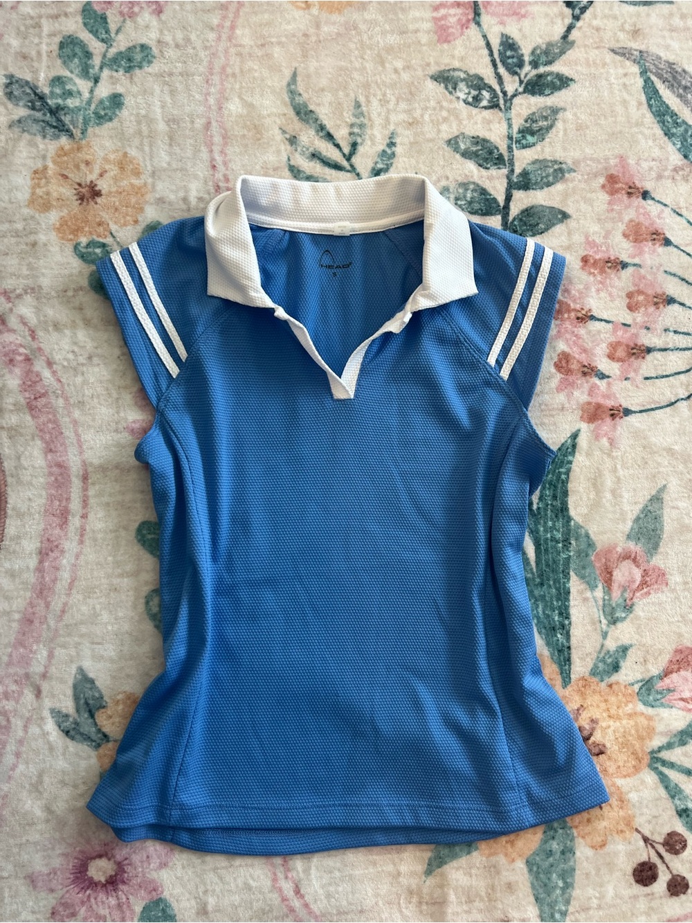 Head Blue Athletic Polo Tank with White Collar Trim
